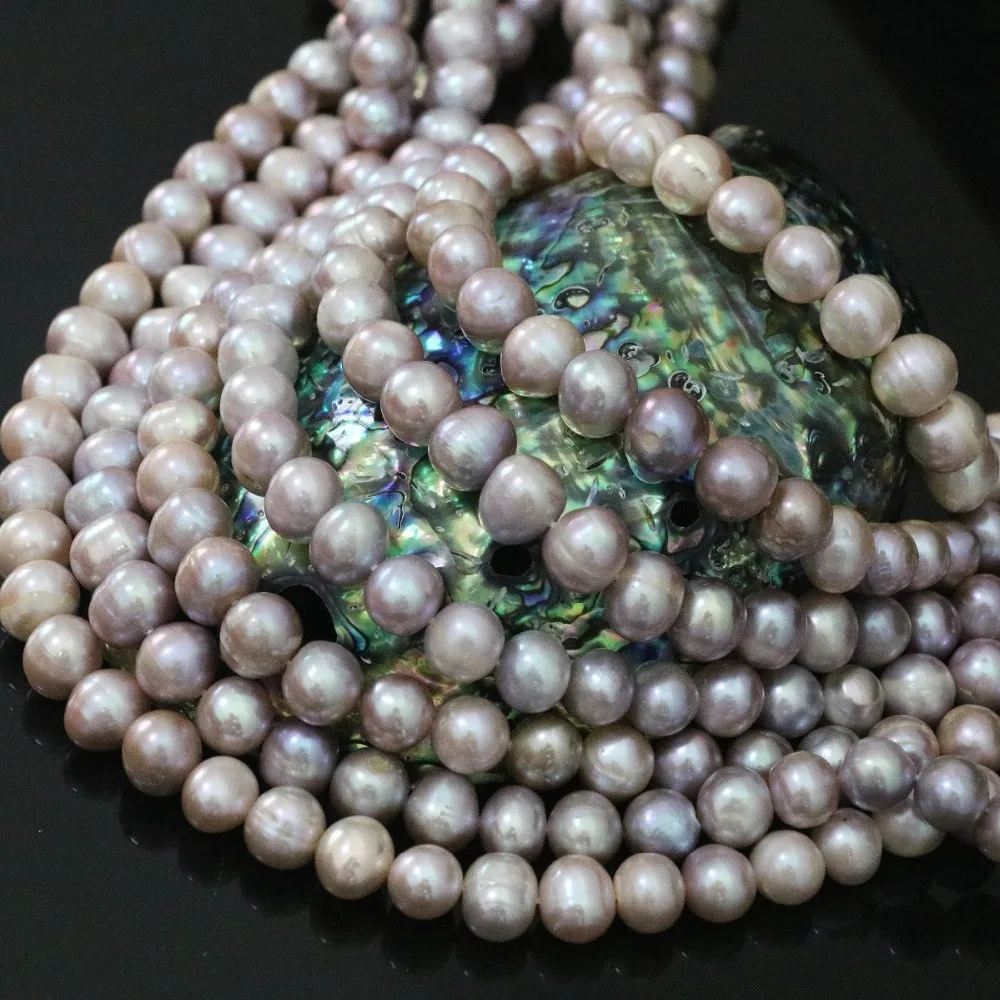 Lilla 9-10mm naturlige ferskvands runde perle løse perler af høj kvalitet top kvalitet hot salg kvinder smykker at gøre 15inch B1402 4