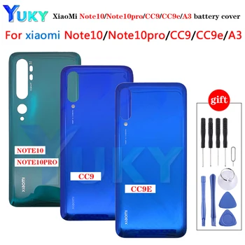 For Xiaomi Mi Note10 pro Batteri Dæksel Bag Døren Boliger Tilfældet Med lim cc9 cc9e mi9 tilbage glas Til xiaomi mi A3 batteri cover