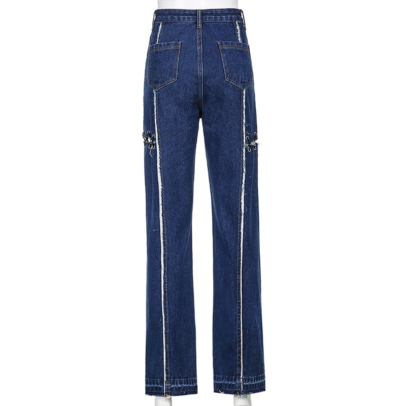 Stribet Flået Y2k Split Jeans Til Kvindelige 2021casual Kvinders Vintage Denim Bukser Med Høj Varme Capri Streetwear På tilbud! / Bunde > www.braedstrup-kro.dk
