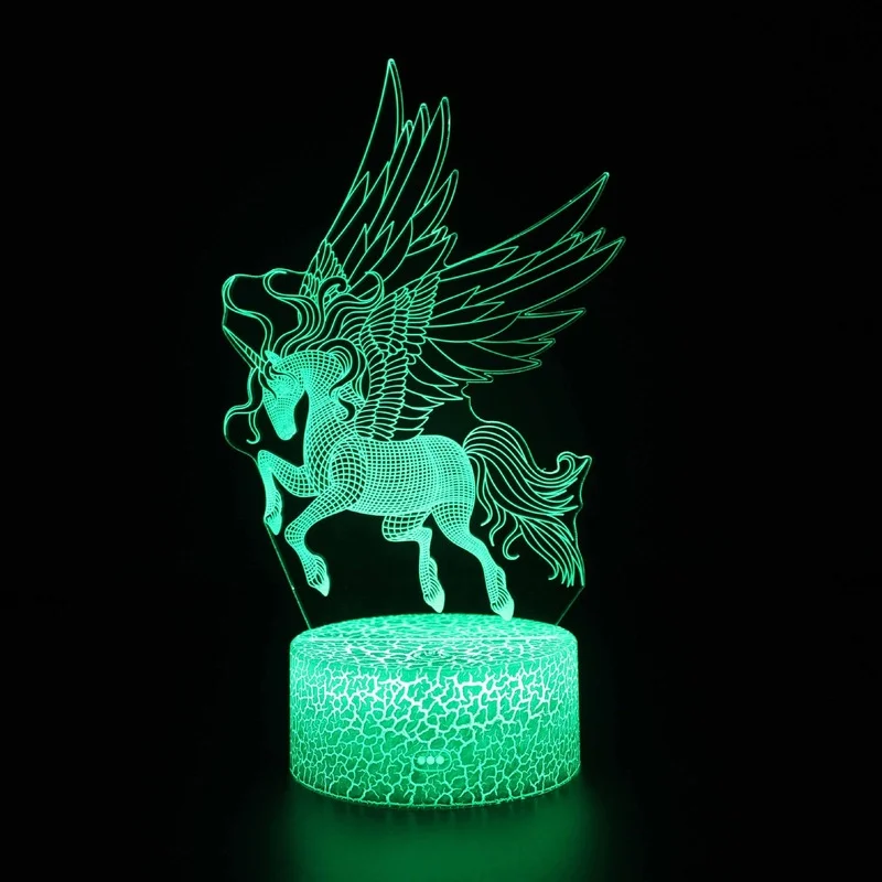 3d-Atmosfære Nat Lys Unicorn LED Touch-Fjernbetjening Farverige bordlampe Kreativ Gave Lys, Fødselsdag, Gave, Julegave 4