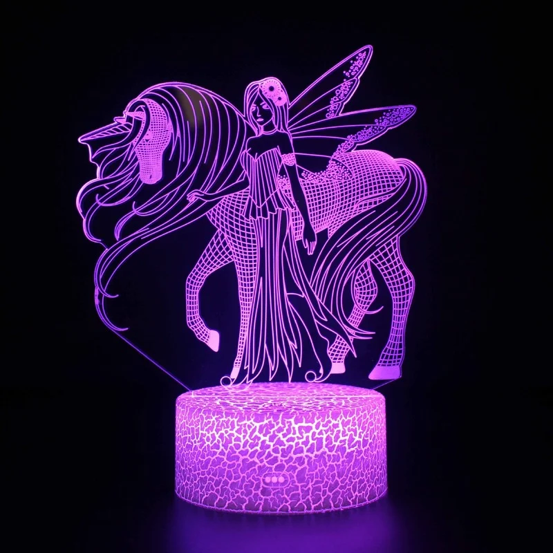 3d-Atmosfære Nat Lys Unicorn LED Touch-Fjernbetjening Farverige bordlampe Kreativ Gave Lys, Fødselsdag, Gave, Julegave 5