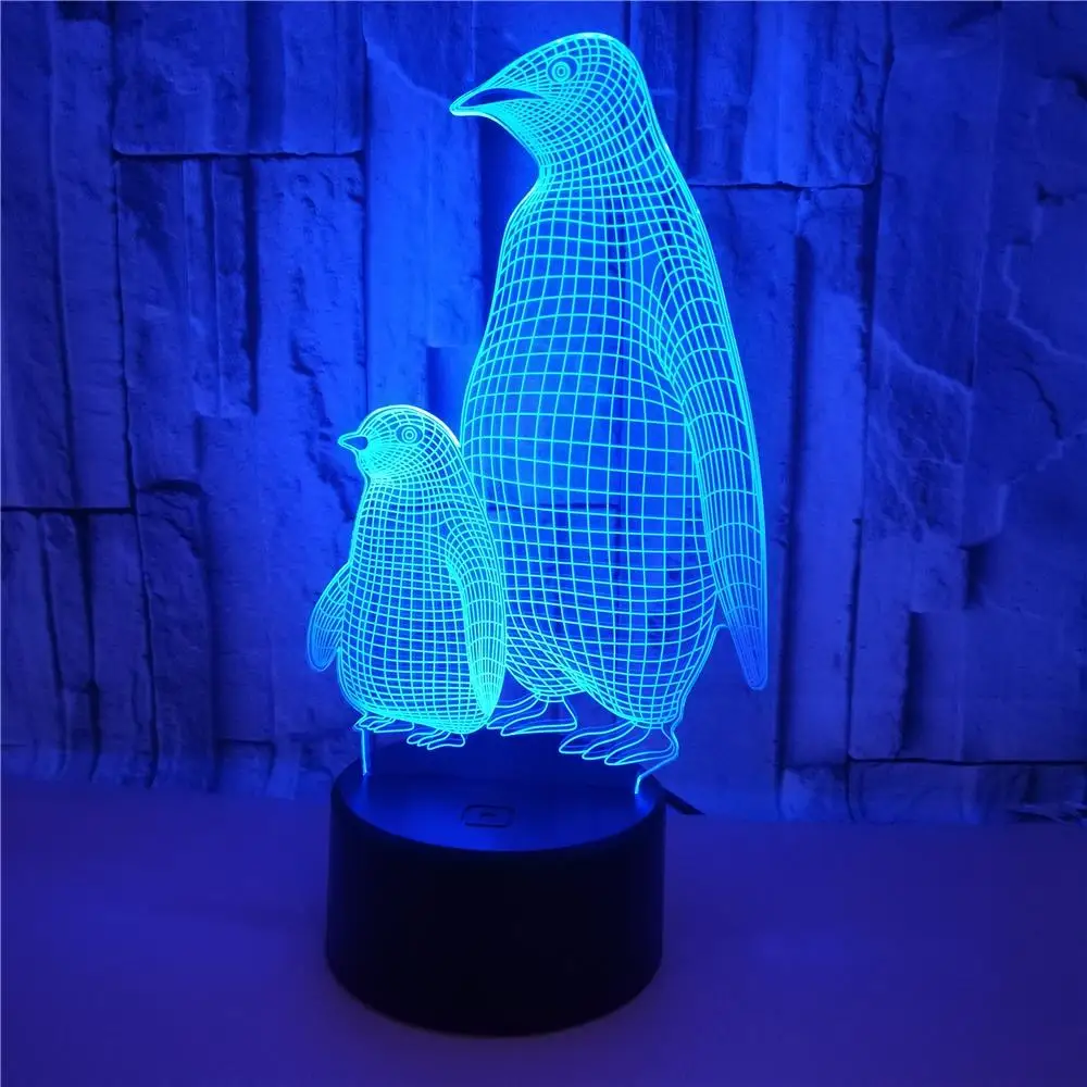 VCity Penguin 3D Touch Eller Fjern-Nat Lys Kreative 7 Farver Ændre Lampe Ferie Indendørs Belysning Fødselsdag Gave Til Børn 0