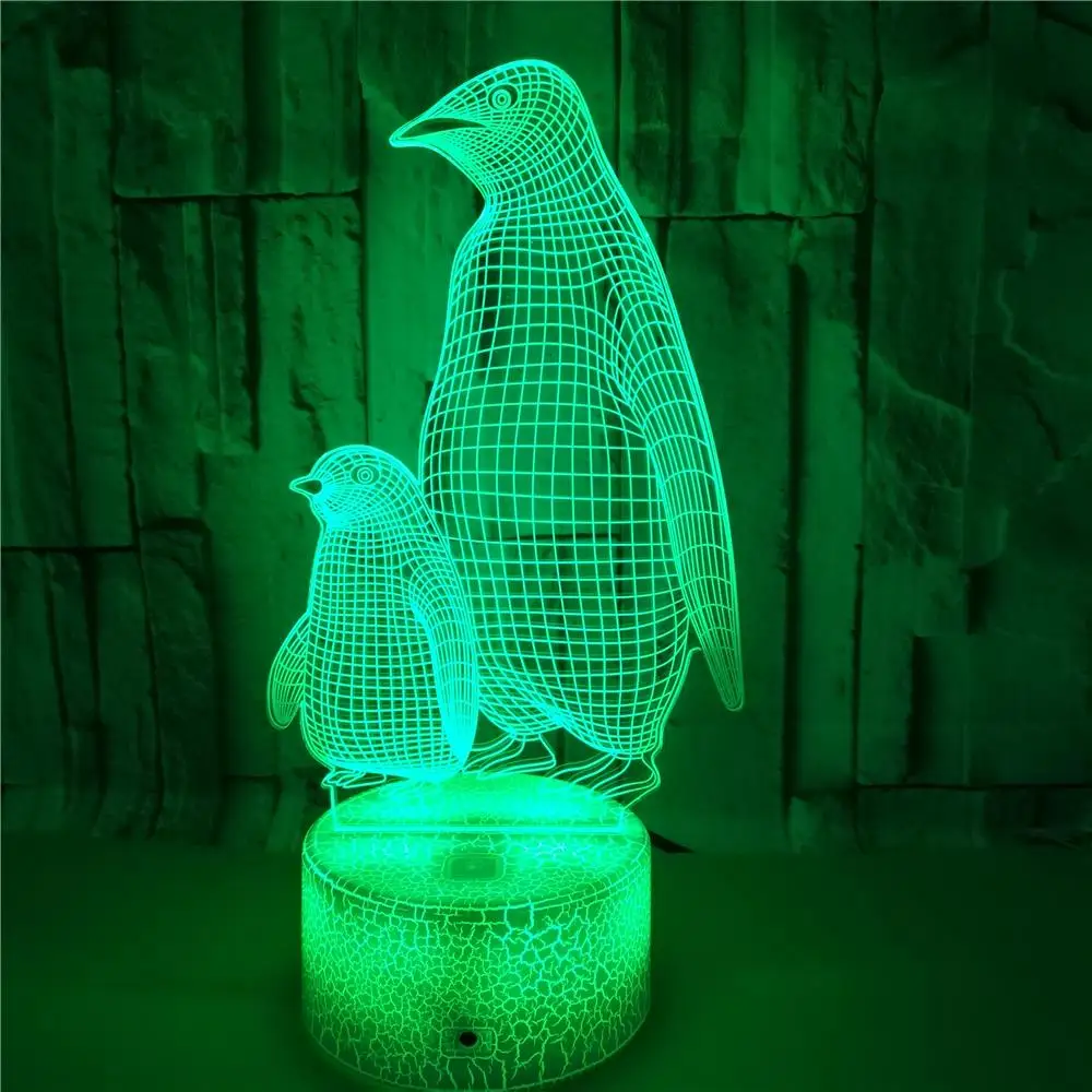 VCity Penguin 3D Touch Eller Fjern-Nat Lys Kreative 7 Farver Ændre Lampe Ferie Indendørs Belysning Fødselsdag Gave Til Børn 1