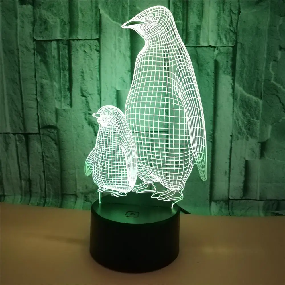 VCity Penguin 3D Touch Eller Fjern-Nat Lys Kreative 7 Farver Ændre Lampe Ferie Indendørs Belysning Fødselsdag Gave Til Børn 2