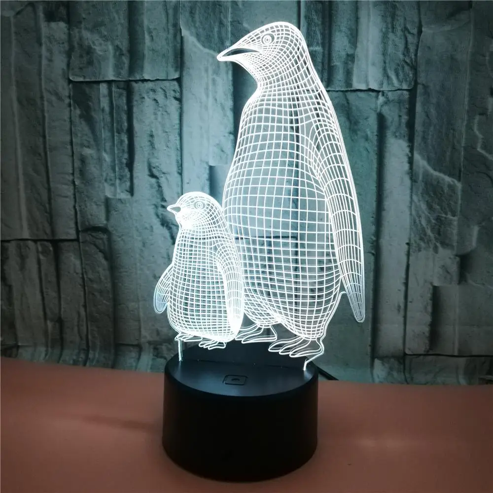 VCity Penguin 3D Touch Eller Fjern-Nat Lys Kreative 7 Farver Ændre Lampe Ferie Indendørs Belysning Fødselsdag Gave Til Børn 4