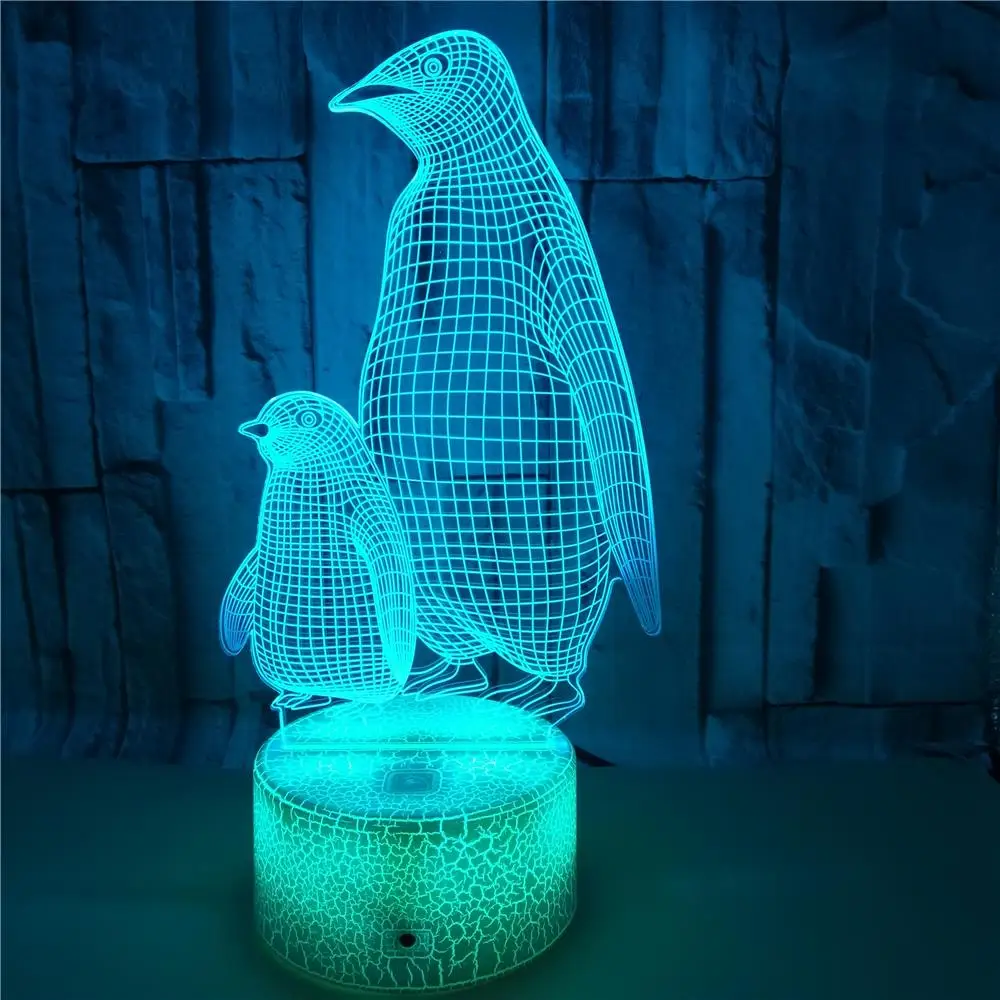 VCity Penguin 3D Touch Eller Fjern-Nat Lys Kreative 7 Farver Ændre Lampe Ferie Indendørs Belysning Fødselsdag Gave Til Børn 5