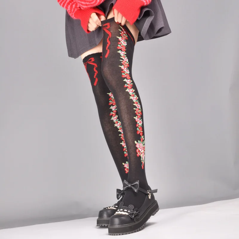 Japanske Piger Harajuku Nye Lolita Lang Tube Sokker Mori Bomuld Over Knæ Sokker Kvindelige Låret Cosplay Lange Sokker Strømper 2