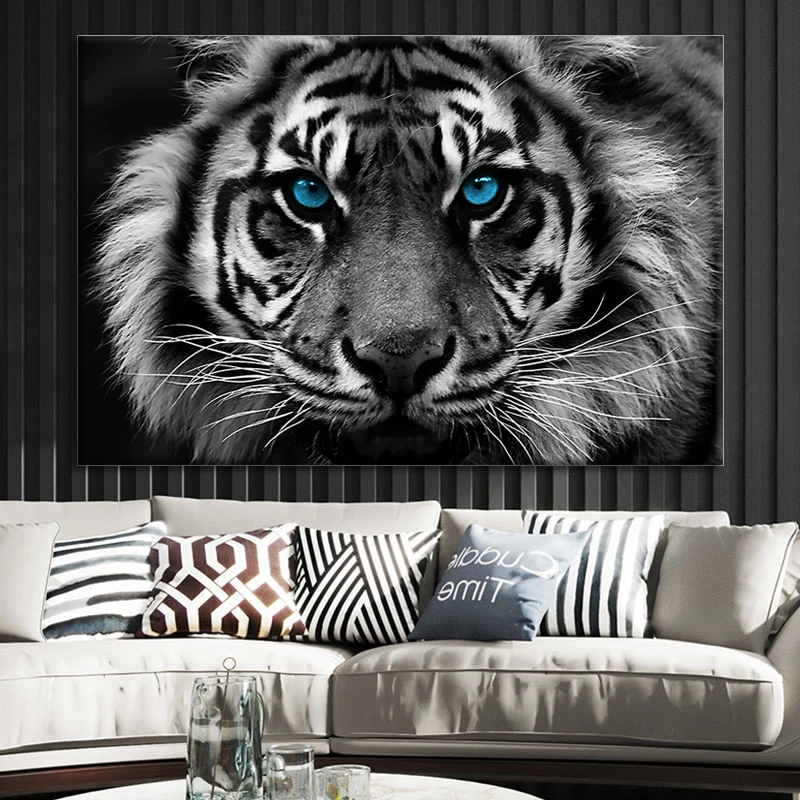 Home Decor Dyr Plakat Hvide Tiger Lærred Maleri Print Leopard Og Lion Til Stue Dekoration Soveværelse Vægmaleri På / Decor > www.braedstrup-kro.dk
