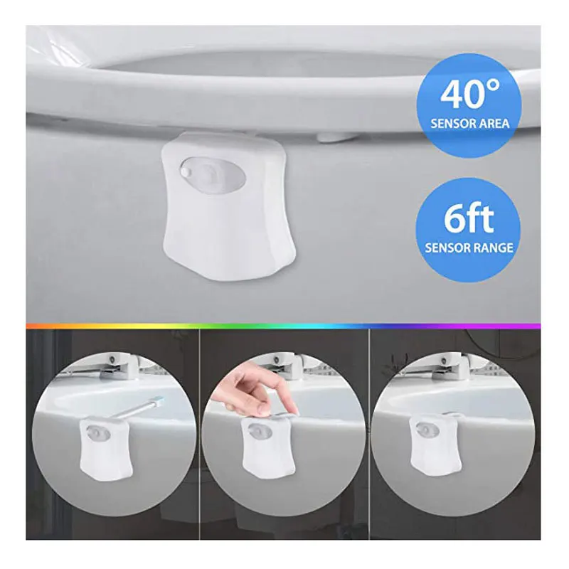 16 Farve Toilet Sæde LED Lys Krop Sensing Automatisk Led Motion Sensor Nat Lampe Toilet Bowl Badeværelse Lys, Vandtæt 0