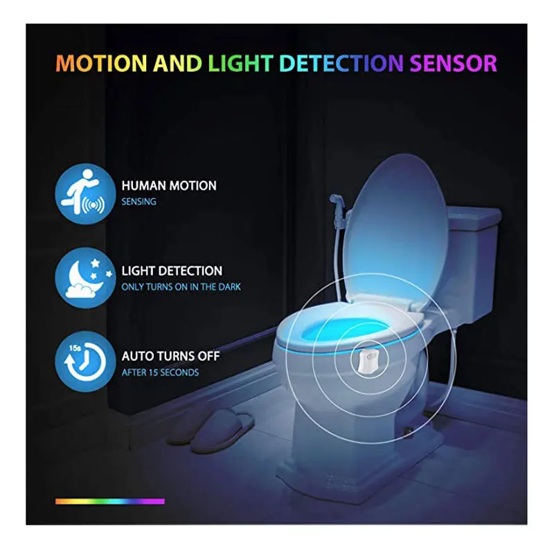 16 Farve Toilet Sæde LED Lys Krop Sensing Automatisk Led Motion Sensor Nat Lampe Toilet Bowl Badeværelse Lys, Vandtæt 1