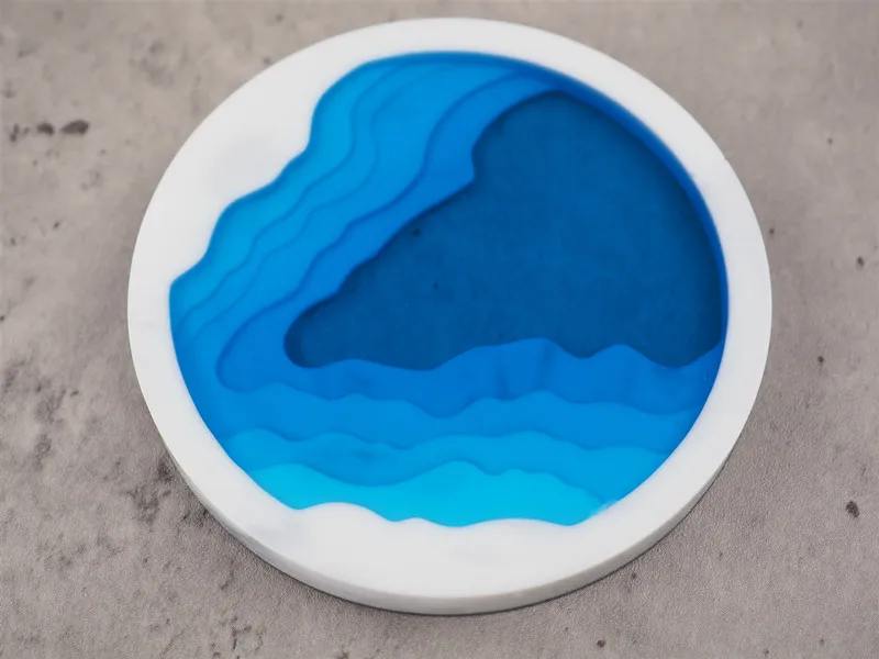 Epoxy Harpiks Krystal Lim Uregelmæssige Skuffe Ocean Terrasser Landskab Coaster Spejl Silikone Forme Til Harpiks 4