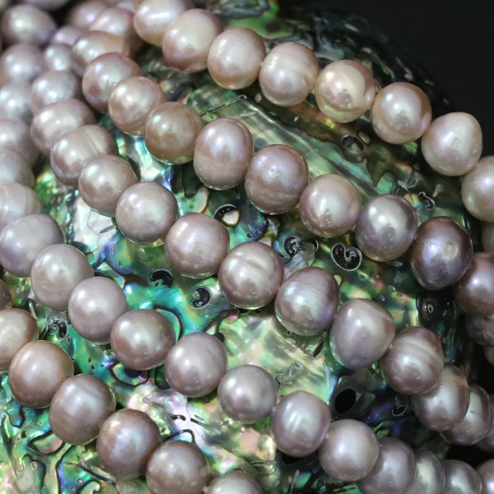 Lilla 9-10mm naturlige ferskvands runde perle løse perler af høj kvalitet top kvalitet hot salg kvinder smykker at gøre 15inch B1402 1