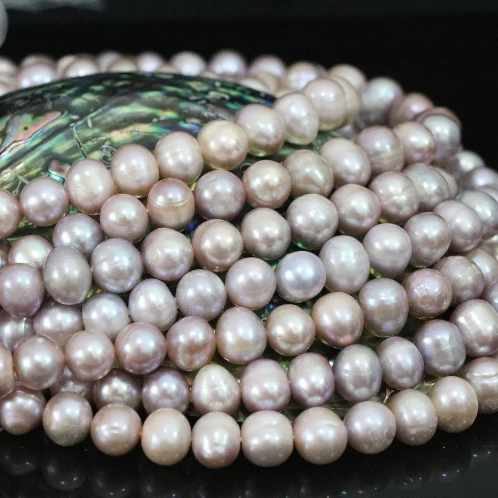 Lilla 9-10mm naturlige ferskvands runde perle løse perler af høj kvalitet top kvalitet hot salg kvinder smykker at gøre 15inch B1402 3