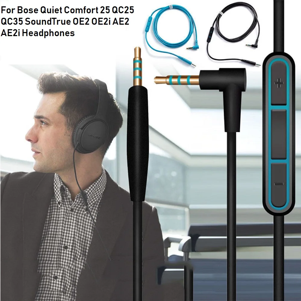 Udskiftning Af Audio Kabel Ledning Til Bose Quiet Comfort 25 Qc25 Qc35 Soundtrue Oe2 Oe2i Ae2 Ae2i Hovedtelefoner Med Line tilbud! / Bærbare Audio & Video > www.braedstrup-kro.dk