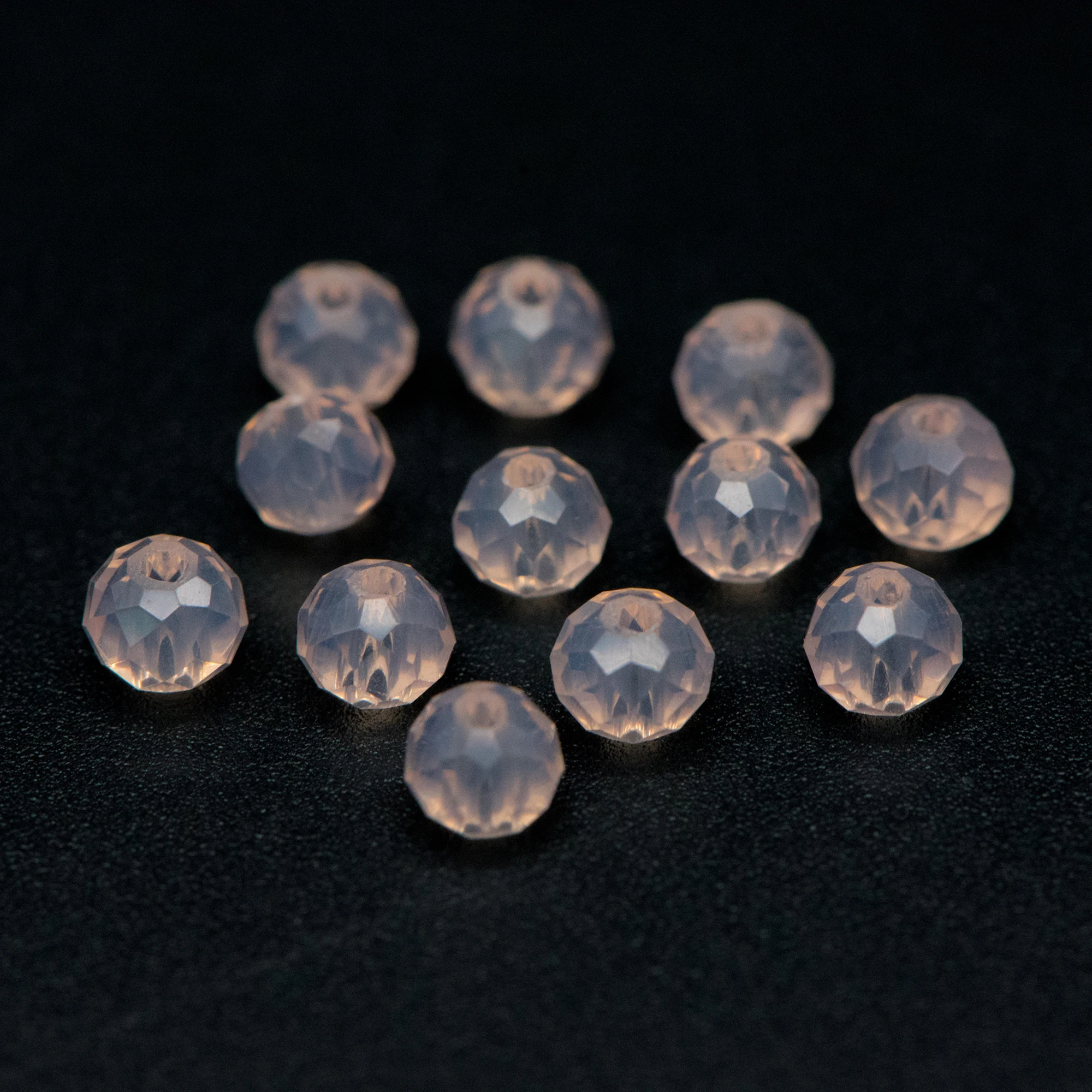 150 perler - Krystal Glas Rondelle Lille Facetteret perler 3x4mm, Fersken Pink (#BZ04-166) 1