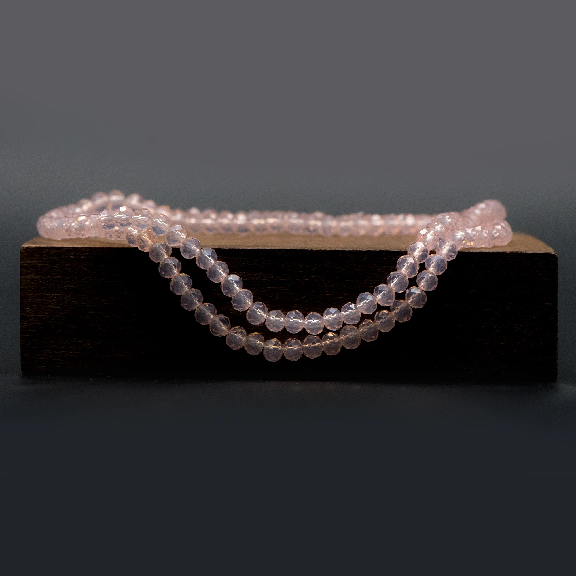 150 perler - Krystal Glas Rondelle Lille Facetteret perler 3x4mm, Fersken Pink (#BZ04-166) 2