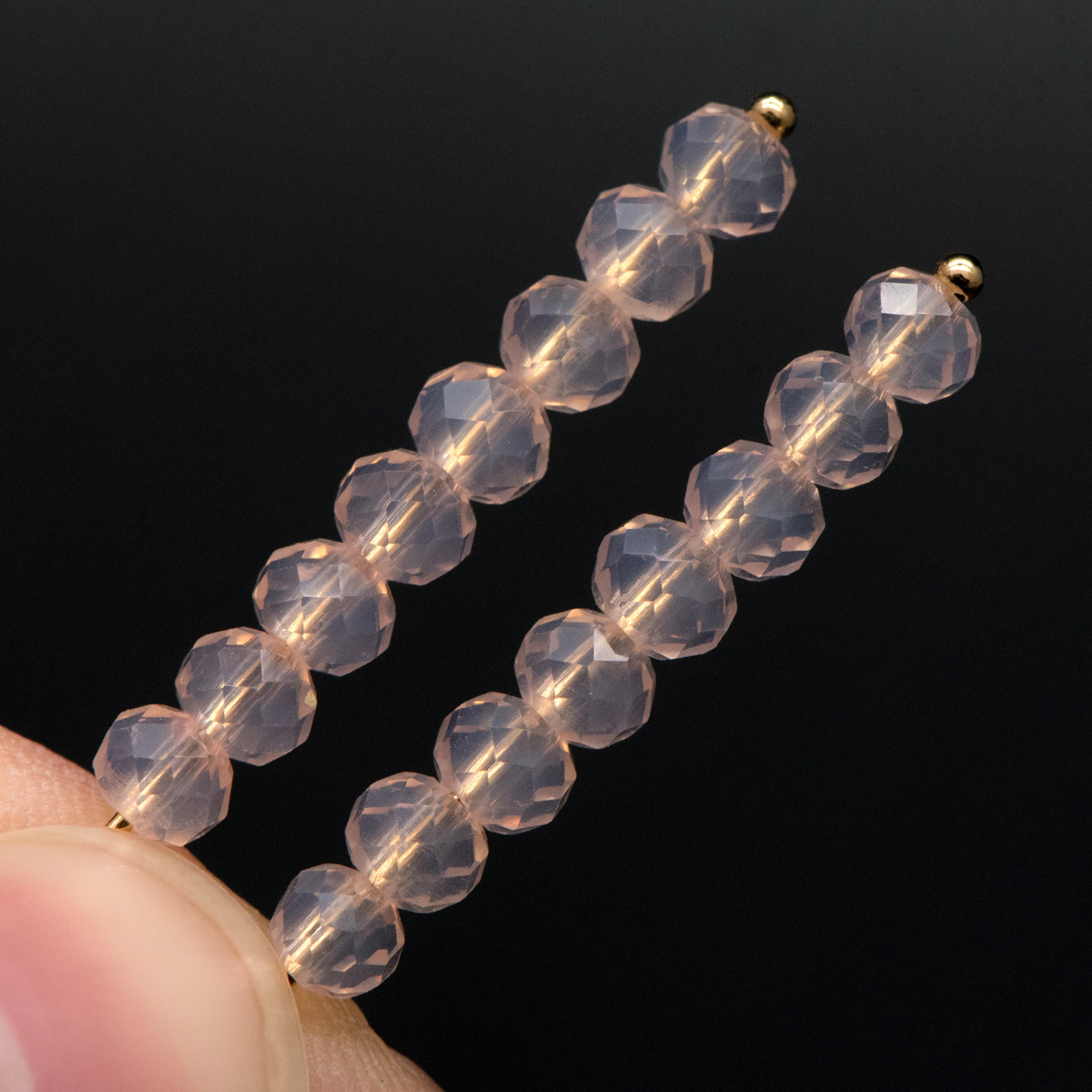 150 perler - Krystal Glas Rondelle Lille Facetteret perler 3x4mm, Fersken Pink (#BZ04-166) 3