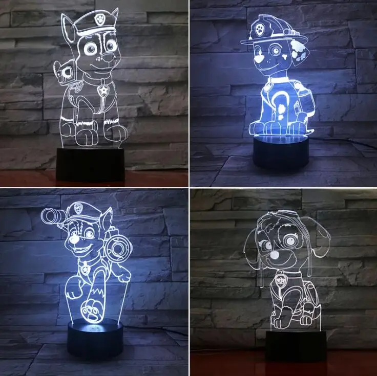 3D LED Nat Lys 7 Farve Skiftende Lampe Værelse Dekoration Søde Tegneserie Action Figur Legetøj Til Fødselsdag Julegave 0