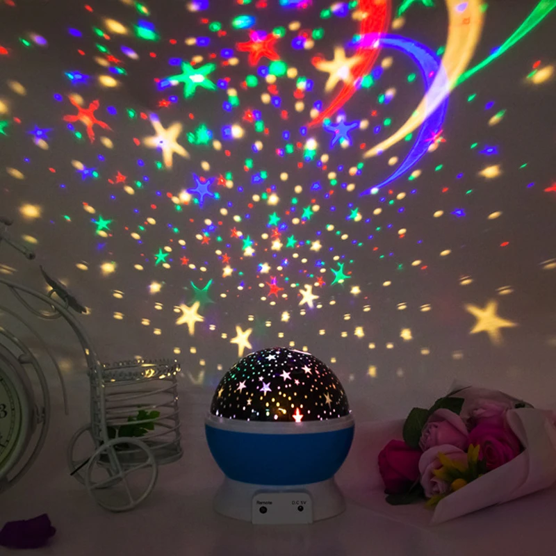 LED Projektor Lys USB-Starry Sky Nat Lys Roterende Bedside Bord Lampe til Børn boligindretning Desk Lys Atmosfære 3