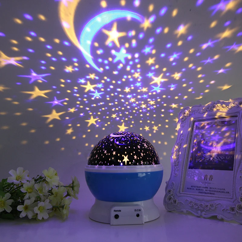 LED Projektor Lys USB-Starry Sky Nat Lys Roterende Bedside Bord Lampe til Børn boligindretning Desk Lys Atmosfære 5