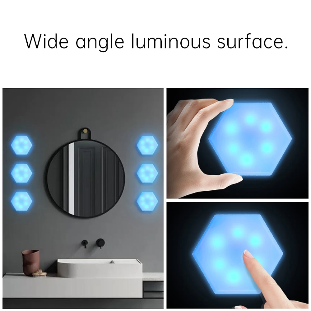 RGB LED Touch Sensor-Kontrol Nat Lys DIY Sekskant Lys Fjernbetjening RGB væglampe Kreativ Indretning Modulære Touch Lampe 4