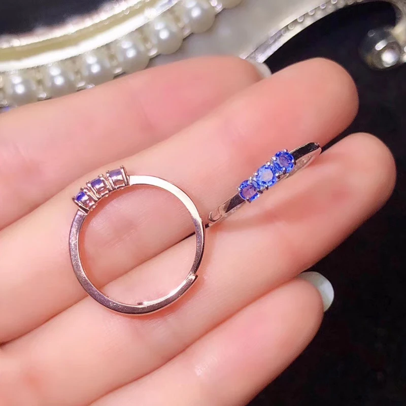 CoLife Smykker Naturlige Safir Ring 3mm Ægte Safir Sølv Ring 925 Sølv Safir Smykker Fødselsdag Gave til Pige 5