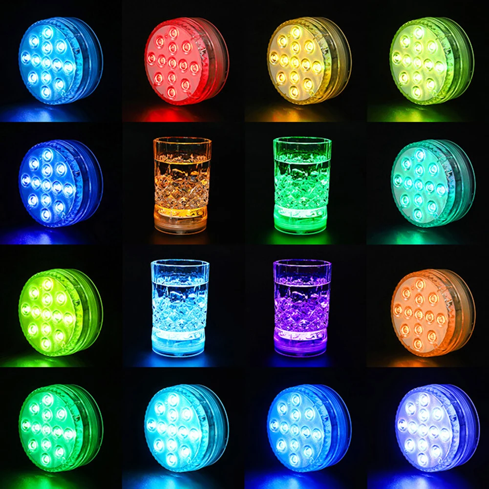 13 LED Dykkede Lys med Magnet sugekop RF-Fjernbetjening 16 Farver Swimmingpool Undersøiske Nat Lampe til Akvariet 5