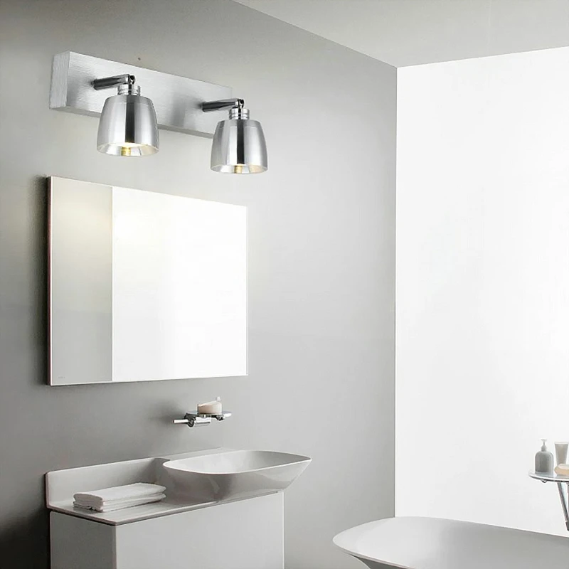 Moderne væglamper enkelt/dobbelt hoved 3W/6W LED badeværelse spejl lys roterende spejl soveværelse badeværelse væglampe aluminium 1
