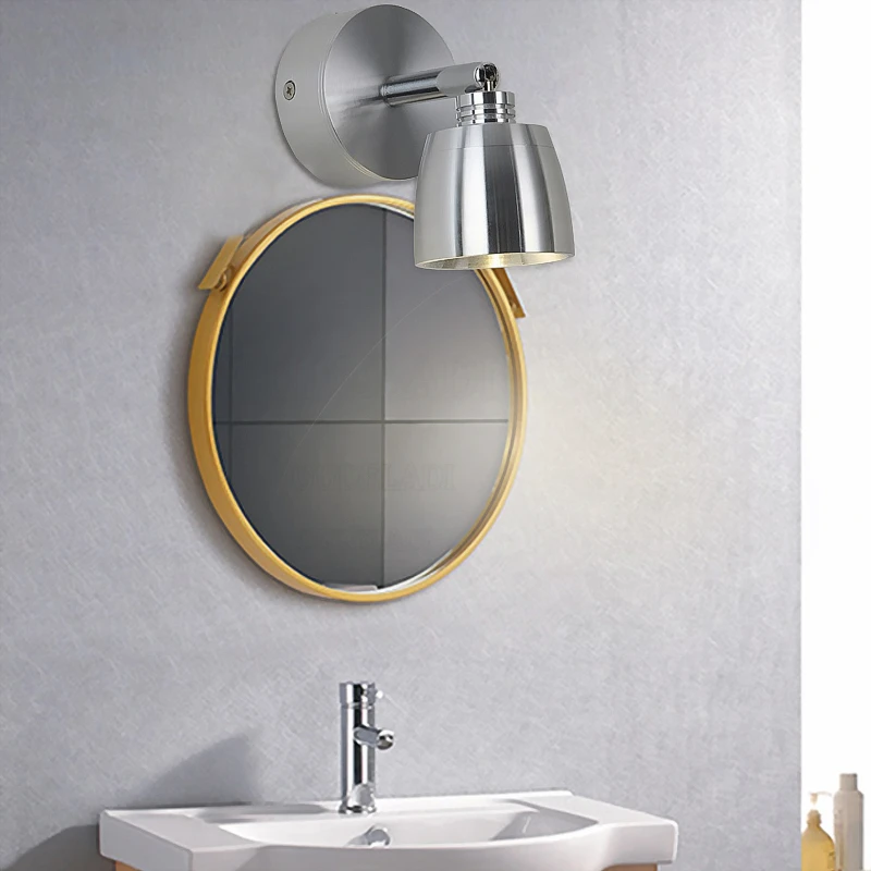 Moderne væglamper enkelt/dobbelt hoved 3W/6W LED badeværelse spejl lys roterende spejl soveværelse badeværelse væglampe aluminium 5