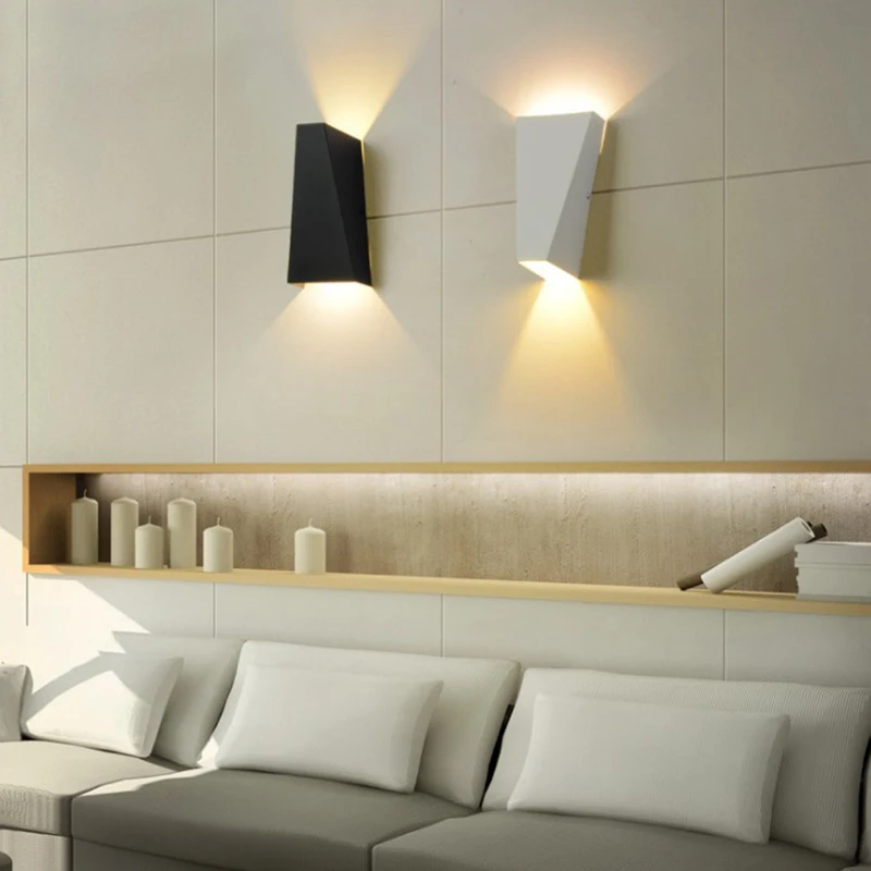 6W 12W lampada LED Aluminium væggen letbane-projektet Square LED væglampe sengen værelse soveværelse væg udsmykning kunst 5