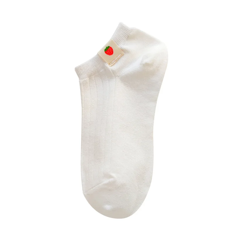 Sokker kvinder hvid 100 bomuld, frugt Usynlige Kort Kvinde Sved sommer pige kvinders ankel sokker lave kvindelige Usynlige Kawaii Sox 1