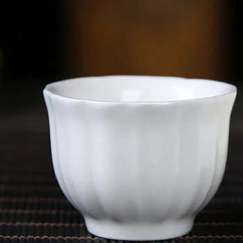 2 stk/sæt Hvid Porcelæn Fårekød Jade Porcelæn Kungfu Kop Te Master Cup Husstand Enkelt Tekopper Køkken Teaware Drikke Værktøj