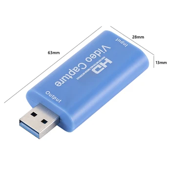 Bærbare USB 2.0 Audio Video Capture-Kort, HDMI-kompatibel med USB 2.0 HD 1080P Kamera Optage Live Mini-Card Converter til PC-TV