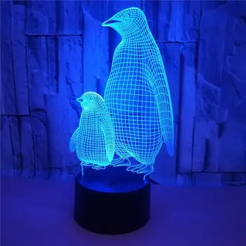VCity Penguin 3D Touch Eller Fjern-Nat Lys Kreative 7 Farver Ændre Lampe Ferie Indendørs Belysning Fødselsdag Gave Til Børn