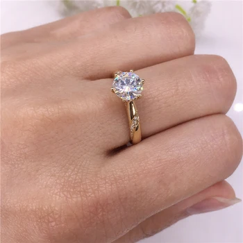 14K Guld Moissanite Diamant smykker Ring 1ct 2ct 3ct Trendy bryllupsfest Engagemen-års Jubilæum Ring Glat indstilling