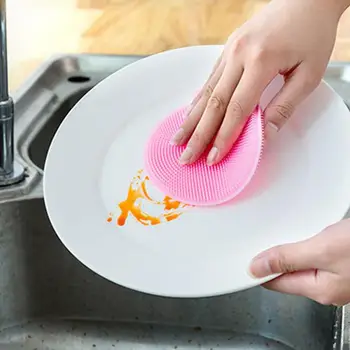 Opvask Klud Multifunktionelle Silikone Opvask Dovne brush Børste Køkken Svamp Opvask Hjem Tallerken Klud Nyhed Cl A5J2