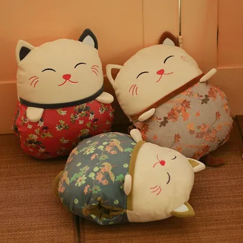 Joylove Bløde Dukke Lucky Cat Sofa Pude Nye Hjem Stue Pude Stol Bil Talje Pude i Japansk stil