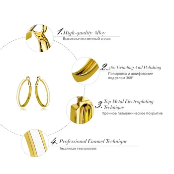 Viennois Runde Hoop Øreringe til Kvinder fra Dubai Gold Stor Cirkel Øreringe koreanske Øreringe til Piger Bryllup, Gave, Mode Smykker