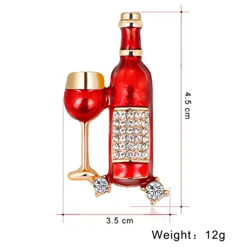 CINDY XIANG Kreative Rhinestone rødvin Flaske Brocher Til Kvinder, Design, Fashion Vinter Pins Emalje Smykker Pels Tilbehør