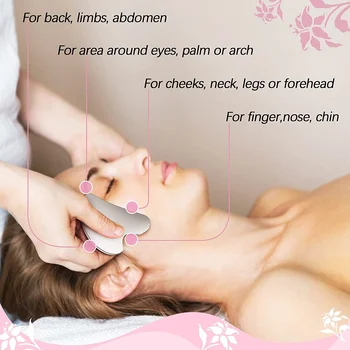 3 I 1 Rustfrit Stål Facial Roller Gua Sha Skrabning Massage Sæt Værktøj Til Ansigt Øjet Hals Krop Anti-Aging Hud SPA Pleje Værktøjer