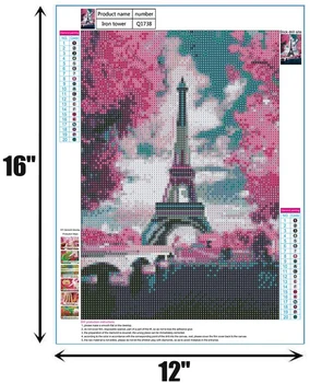 Eiffeltårnet 5D DIY Diamant Maleri af Antal Kits Fuld Drill Broderier, Malerier, Billeder, Kunst Håndværk i Hjemmet Wall Decor