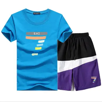 2021 Sommeren Mænds T-shirt, Shorts Sæt 2-Stykke Mænds Sportstøj, der Passer Basketball Sport Fitness Trykt kortærmet + Jakkesæt til herrer