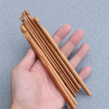 12pcs Bambus hæklenål Set DIY strikkepinde Håndtere at Strikke, Væve Garn, Håndværk, Husholdning Strikke Værktøjer(3,0 mm til 10 mm)