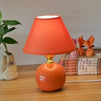 Keramiske lille bordlampe mini orange soveværelse sengelampe klassisk Kinesisk dekorativ lampe stemning, atmosfære bordlampe