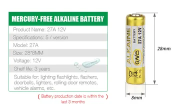 Kpay 15PCS 12V 27A tør alkaline batteri 27AE 27 MIN A27 for dørklokken,bil alarm,walkman,bil fjernbetjening, osv.