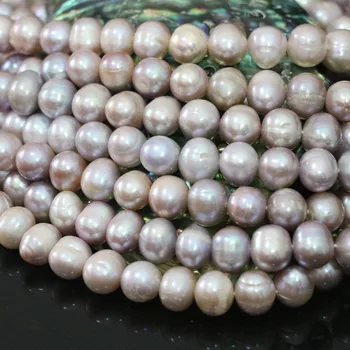 Lilla 9-10mm naturlige ferskvands runde perle løse perler af høj kvalitet top kvalitet hot salg kvinder smykker at gøre 15inch B1402