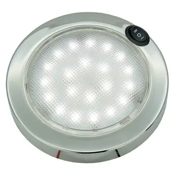 Båd Dome Lys loftslampe P4 LED Interiør Lys for RV Campingvogn Kabine, Hvid/Rød - 12V Led Lys