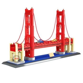 Wange 6210 1977Pcs Street View-Serie Golden Gate Bridge Model byggesten sæt Mursten Legetøj Til Børn Gaver