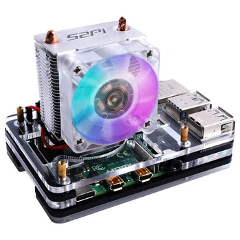 For Raspberry Pi 4 Tilfældet med Ice Tower Køler CPU Fan,med Ventilator køleplade Fan Blænding RGB-Fan Heat Pipe Tower