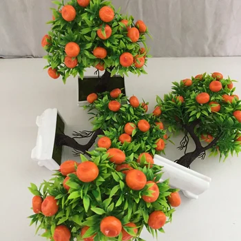 Kunstige Planter Plast Naturtro Simulation Orange Frugter, Kunstige Orange Træ, Håndlavet
